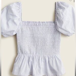 J.Crew gingham smocked top